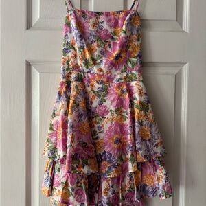 Hello Molly Pink and Purple Ruffled Tiered Romper